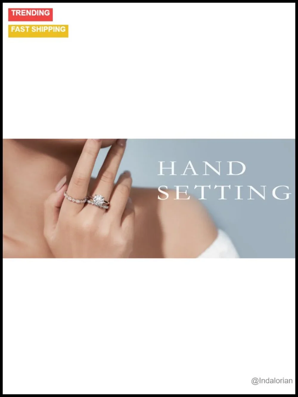 Solitaire Moissanite Engagement Ring 925 Sterling Silver 18K White Gold Plated